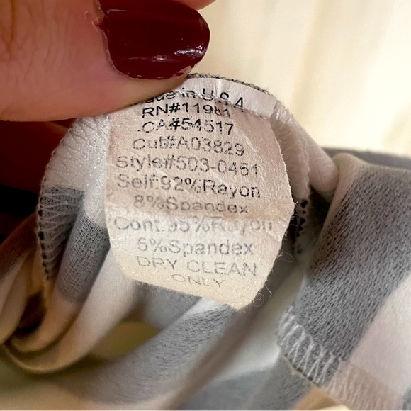 Bailey 44 Black And White Striped Tank Top With Striped Underlayer Sz M - Picture 4 of 5